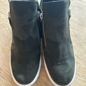 Black Camouflage High-Top Sneakers